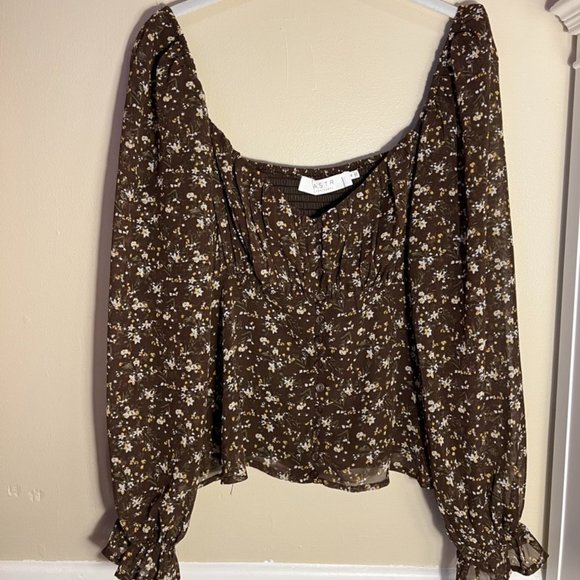 Astr Tops - ASTR Ditsy Blouse Top